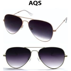 AQS AQUASWISS MASON MAS002 GOLD METAL GRADIENT BLACK AVIATOR SUNGLASSES. 58mm